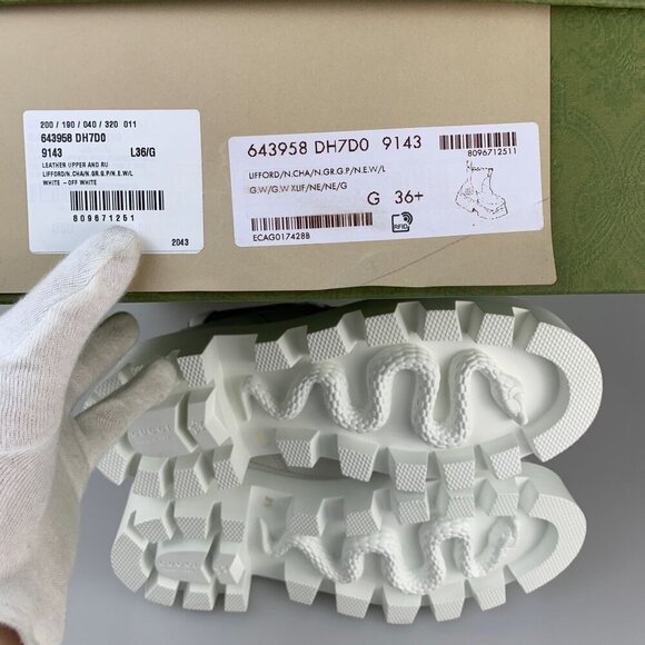 NIB Gucci Women matelassé Chelsea ankle boots in white size 36.5 - Picture 10 of 12